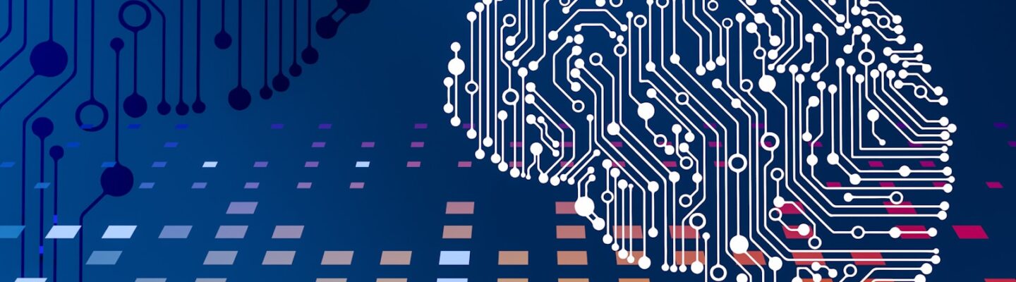 a computer circuit board with a brain on it