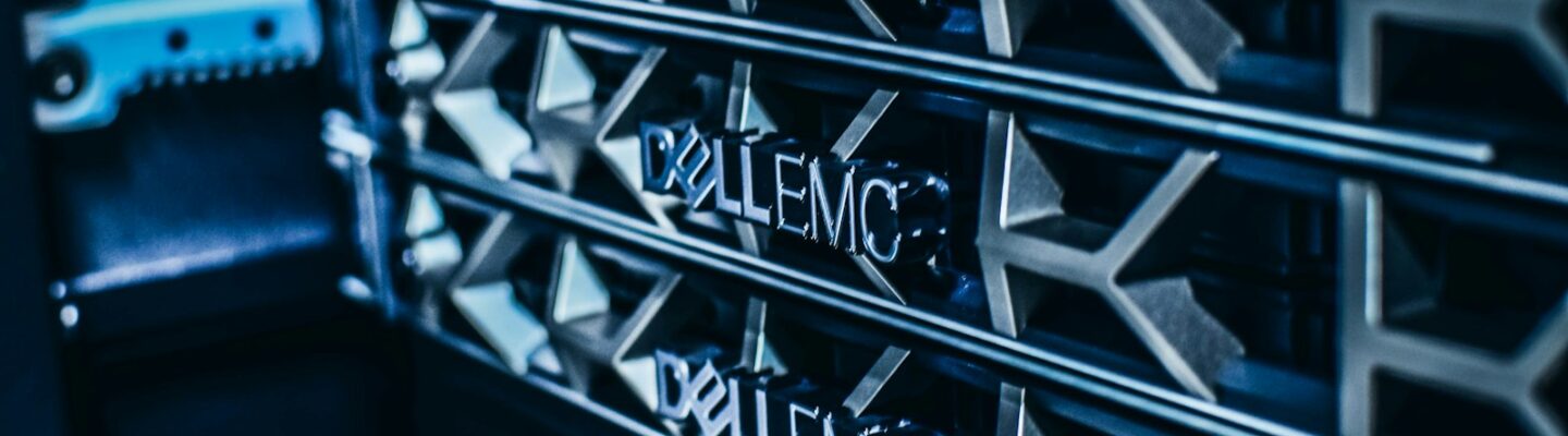 a close up of a server's nameplates on the side of a