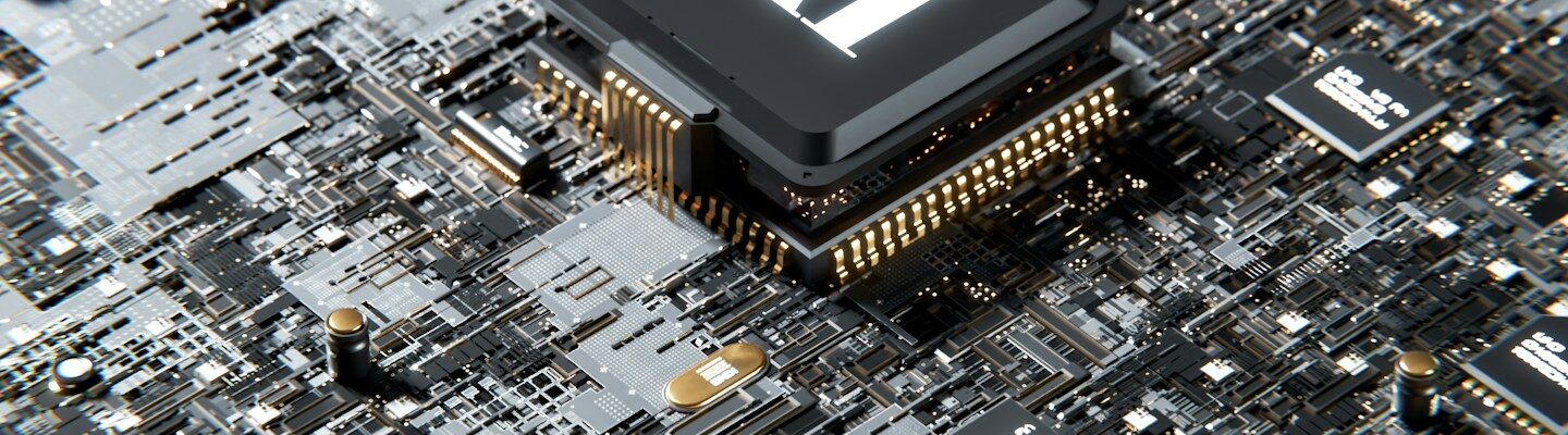 a computer chip with the letter a on top of it