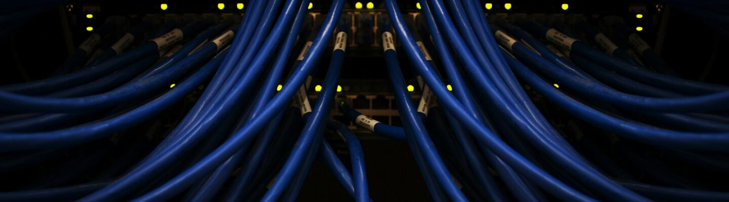 a bunch of blue wires connected to each other