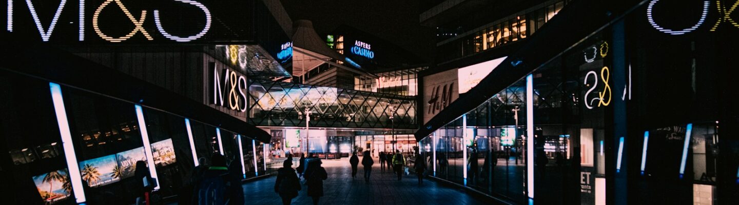 people walking on street during night time
