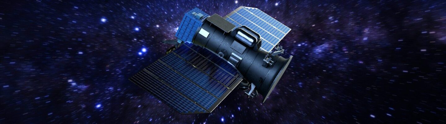 an artist's rendering of a satellite in space